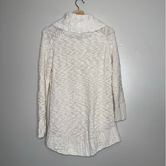 Moth Anthropologie Cable Knit Cowl Neck Tunic Sweater Cream Oatmeal Size Small - Picture 7 of 7